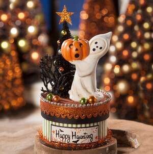 Bethany Lowe Happy Haunting Ghost On Box Halloween Vintage Inspired Decor NEW